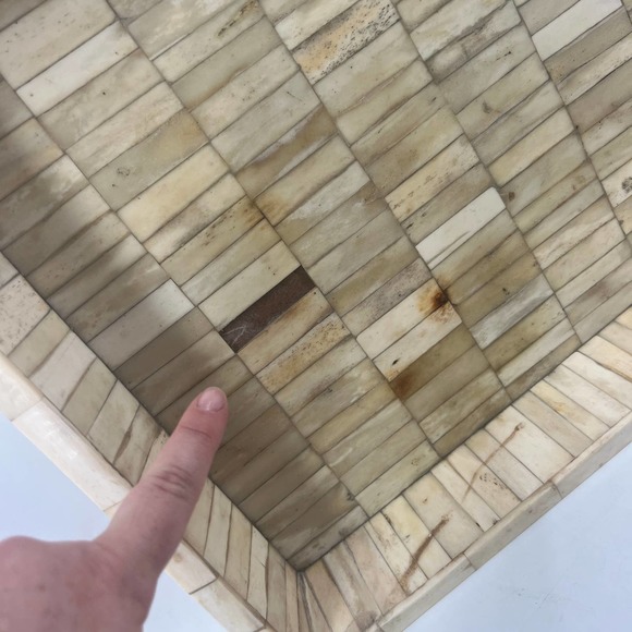 Pottery Barn Brown Bone Serving Display Tray EUC - Picture 10 of 11